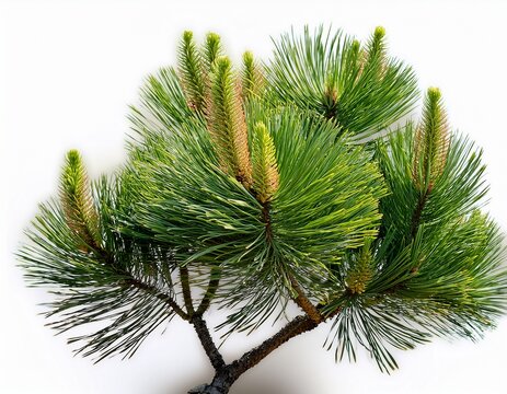 pinus pinaster aiton maritime cluster pine bush shrub and tree isolated on a white background premium cutout medium size pinaceae mountain pine fir
