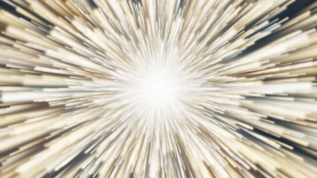 Brilliant Golden Star Burst Tunnel Warp Speed Cinematic Motion