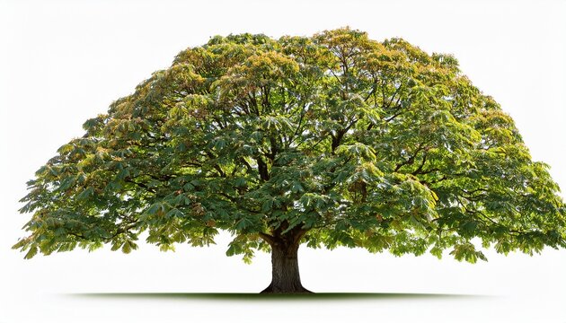 aesculus hippocastanum the horse chestnut trees isolated on white background premium cutout foreground tree horse chestnut european horsechestnut buckeye conker tree castanea