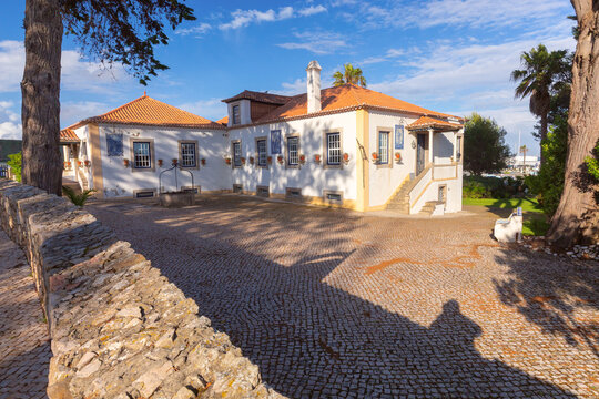 Traditional Portuguese House with Tiled Roof in Cascais, Portugal