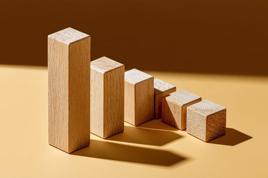 Decreasing block arrangement symbolizing progress reduction