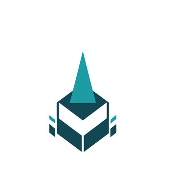 Abstract geometric shape with cone