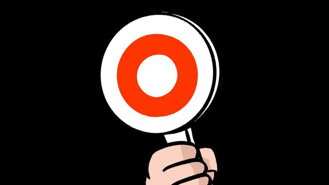 Hand Holding a Round Sign Appearing Animation, Transparent Background Footage for Lottery and Event Results	