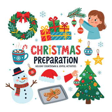 Merry Winter Holiday Preparation And Christmas Decorating Bundle