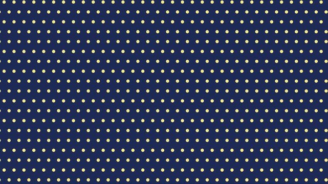 Seamless scrolling navy and yellow dot pattern, looping animated background for video titles and streams, 4K 58 seconds