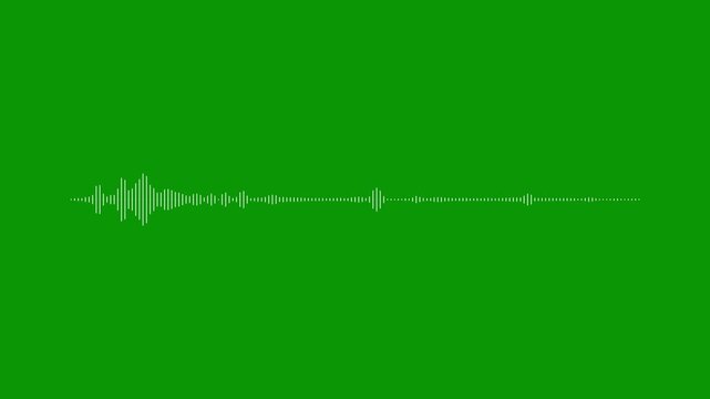 Audio Spectrum Animation, Sound Wave Loop, Green Background, White Audio Waves, Equalizer Frequency Meter,  Music Waveform Visualizer,Rhythm Oscillation, 4K Motion Graphic Video HD
