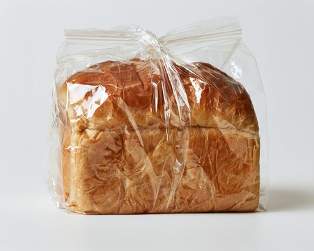 Fresh Loaf of Bread in Clear Plastic Wrap