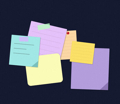 Colorful sticky notes arranged creatively