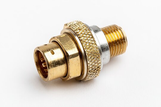 Golden Coaxial Connector with Textured Grip