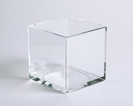 Clear Cube Display Box, Transparent Acrylic Case for Collectibles or Artwork