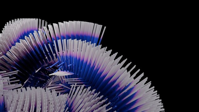 3D Abstract Spikes Gradient Blue 