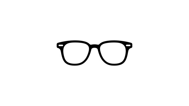 Vintage style eyeglasses frame icon for optical and fashion designs.