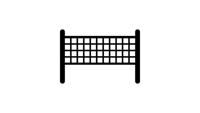 Volleyball net icon with rectangular mesh for sports and team activities.