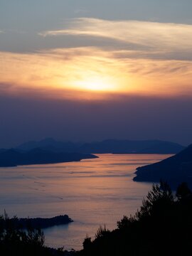View from Mount Srd, Dubrovnik during a sunset