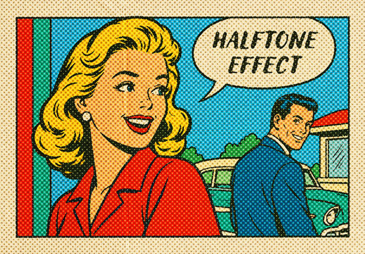 Halftone Comic Print Effect For Poster And Social Media Design