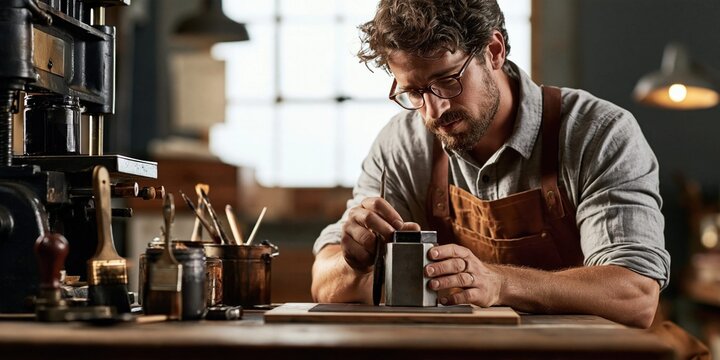 Craftsman at work creating something beautiful and unique