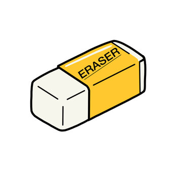 Yellow school eraser illustration