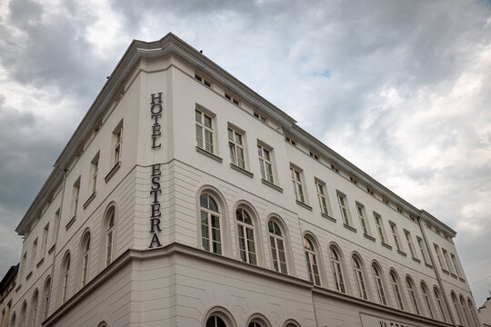 Krakow, Poland - July 18, 2026: Exterior of Hotel Estera in the historic Kazimierz district.
