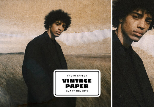 Vintage Paper Photo Effect For Poster And Social Media Design