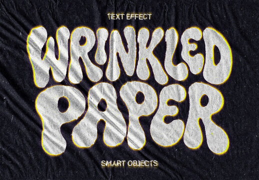 Wrinkled Paper Text Effect For Poster And Social Media Design