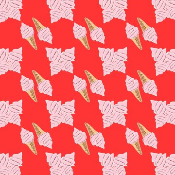 seamless pattern with ice cream