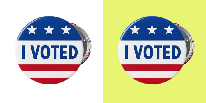 Patriotic I Voted button pin