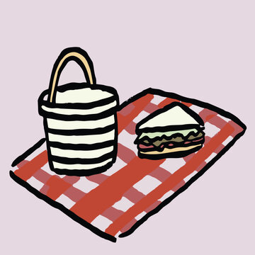 native flat art style design picnic