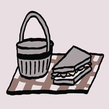 native flat art style design picnic