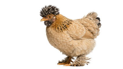 Fluffy Cochin chicken with feathered legs, isolated on transparent background © iPNG