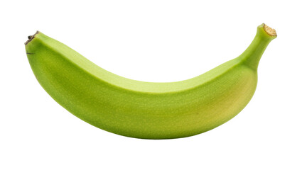 Unripe green banana with textured peel, isolated on transparent background © iPNG