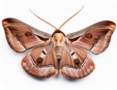 polyphemus moth on white