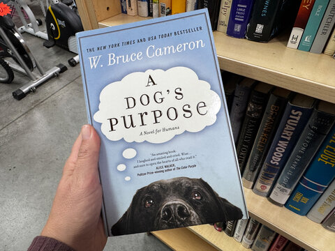 Mesa, Arizona - September 18, 2026: A Dog's Purpose book by author W Bruce Cameron