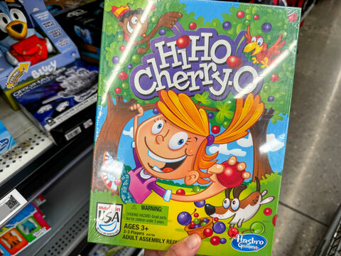 Mesa, Arizona - September 18, 2026: Hi-Ho Cherry-O board game for children by Hasbro