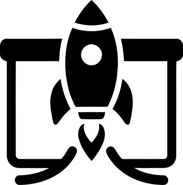 Rocket launch icon representing startup business growth and innovation