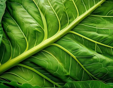 tobacco leaves green and fresh with all the leaf nerves visible