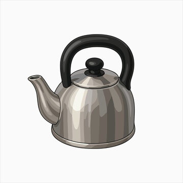 Kettle kitchen appliance used for boiling water vector illustration