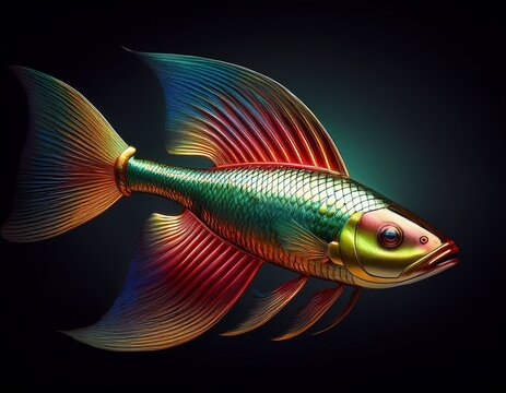 shiny hilsa fish isolated on dark background