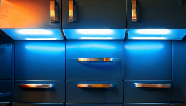 drawer lighting warm led profile blue fronts