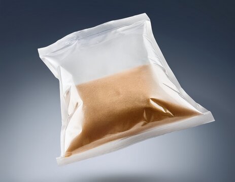 packaged snack bag suspended with floating effect isolated