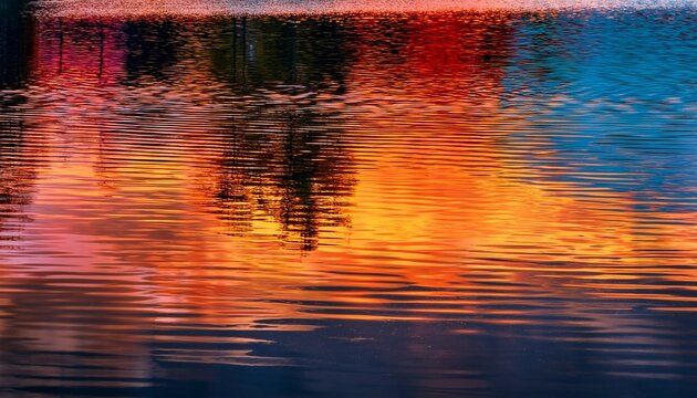colorful abstract reflection in lake water