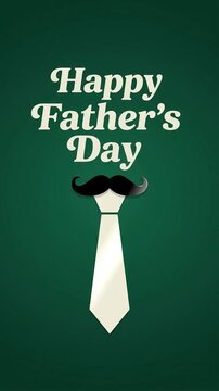Happy Father's Day greeting with necktie and mustache motion graphic, ai generated