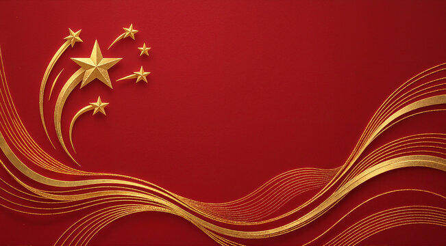 red background with gold ornament