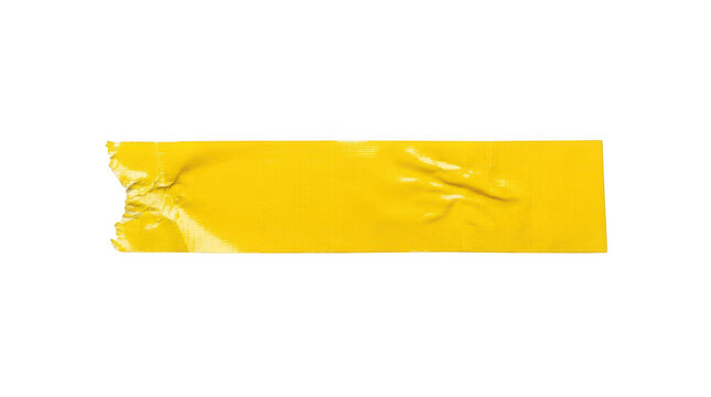A strip of yellow duct tape isolated on transparent background