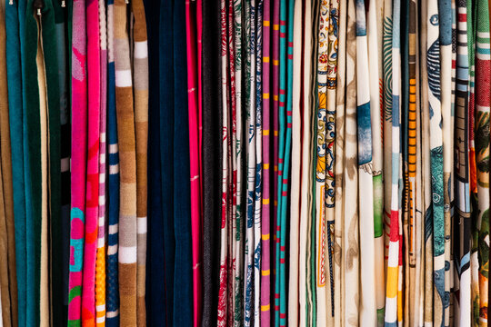 Colorful Scarves in a Boutique
