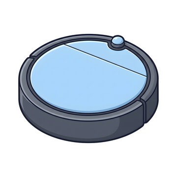 Robot vacuum cleaner, smart home appliance and electronic gadget for housework, hygiene and floor care. Autonomous technology, cleaning tool and automatic machinery for living room and domestic life