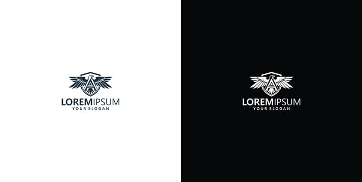 Professional Bee Shield Wing Logo Design Template Vector Graphic for Brand Identity and Company Corporate Use