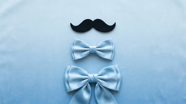 Minimalist mustache and bow tie icons