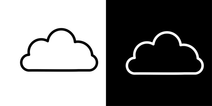 Cloud icon with flat base and dome top, for weather, cloud storage, and forecast apps