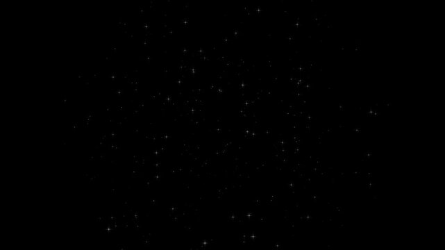 Golden magical flare erupting with brilliant star particles, warm radiant sparks swirling around a bright energy core, luxurious glittering light burst for fantasy transitions, 4k