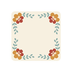 Obraz premium Floral corner design with leaves